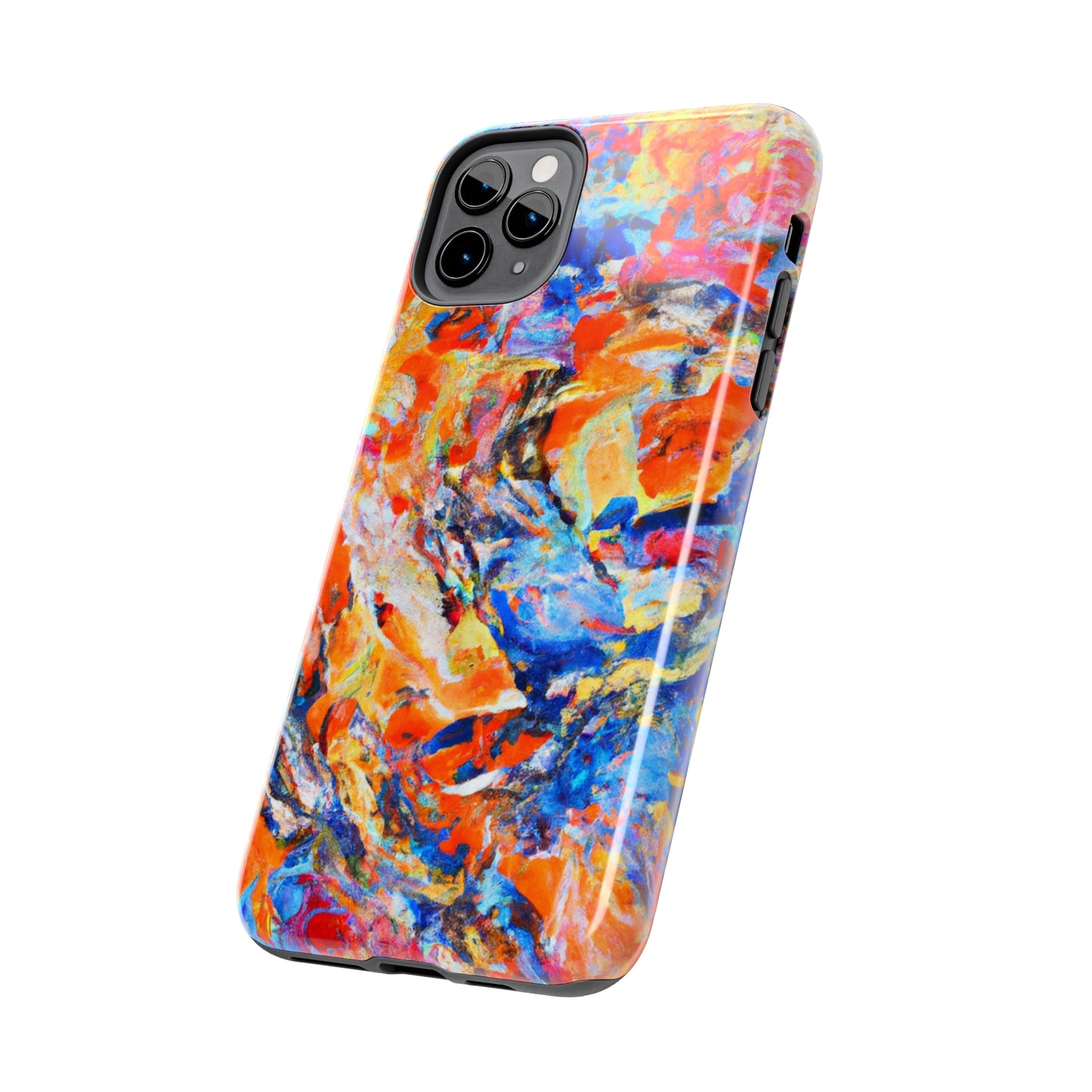 Tough Apple iPhone Case Ft. Abstract Blue and Orange