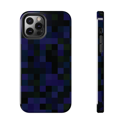 Strong Apple iPhone Case Ft. Dark Blue Pixels