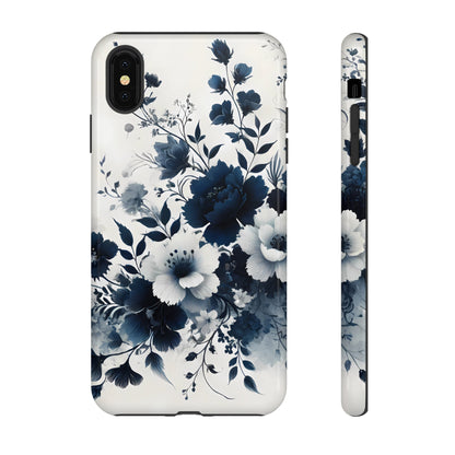 Tough Phone Case Ft. Navy Blue Flowers