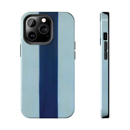 Strong Apple iPhone Case Ft. Minimal Blue Stripe