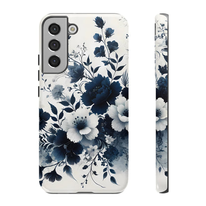 Tough Phone Case Ft. Navy Blue Flowers