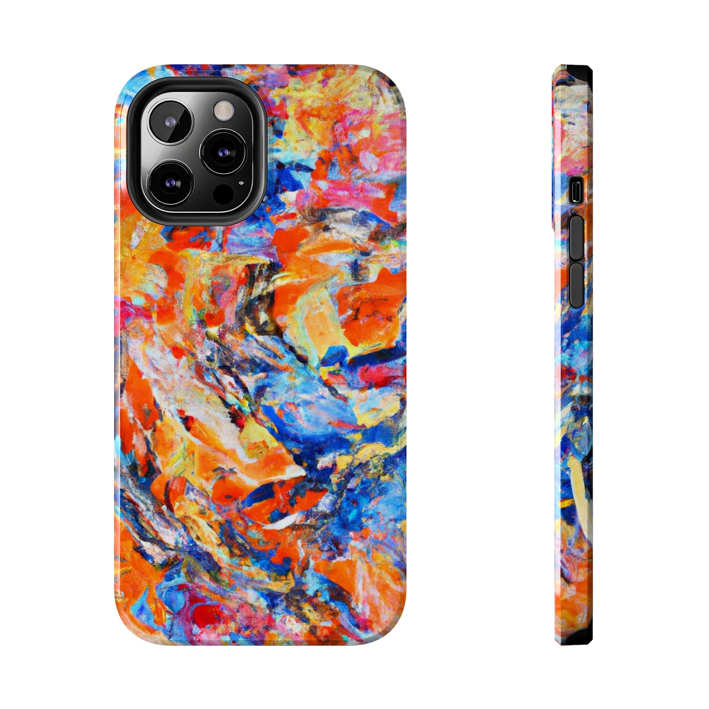 Tough Apple iPhone Case Ft. Abstract Blue and Orange