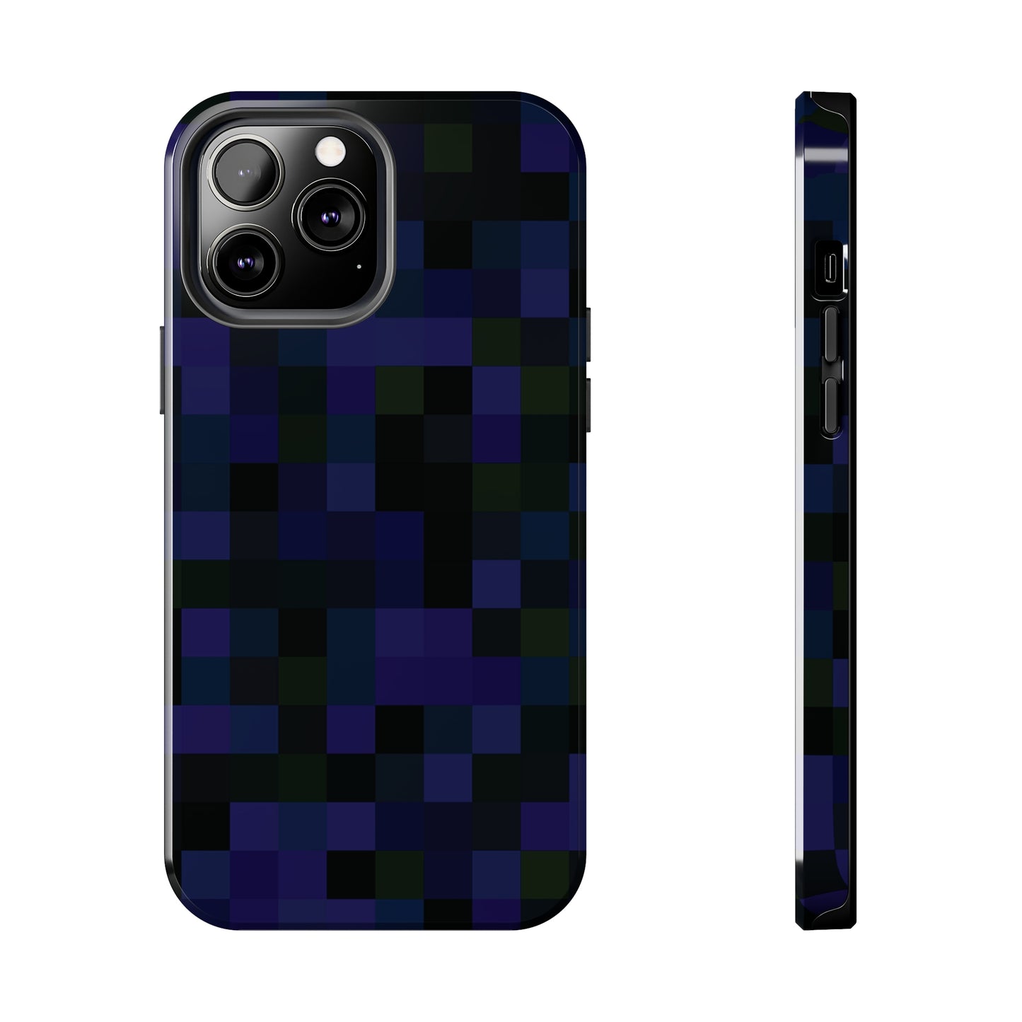 Strong Apple iPhone Case Ft. Dark Blue Pixels