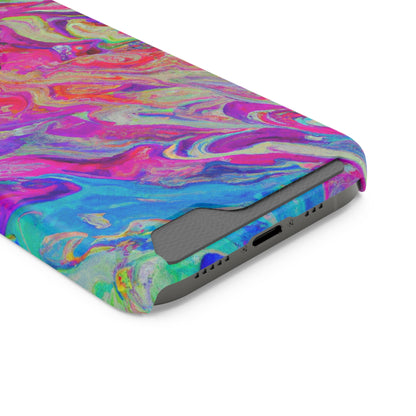 iPhone 13 and Samsung S21, S22 Cases with Card Holder Ft. Rainbow Waves