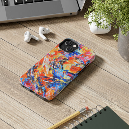 Tough Apple iPhone Case Ft. Abstract Blue and Orange