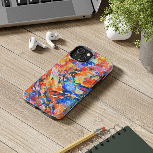 Tough Apple iPhone Case Ft. Abstract Blue and Orange