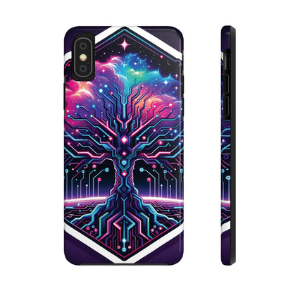 ToughDrop Apple iPhone Case Ft. Cyberpunk Nebula Tree