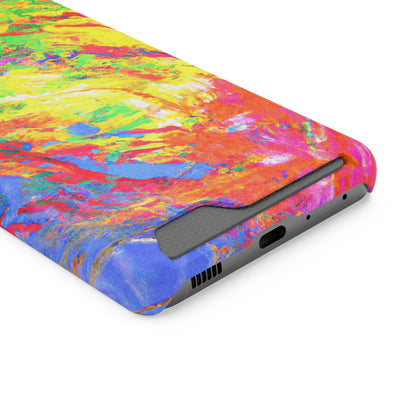 Abstract Sherbet: Phone case with card holder for iPhone 13 models and Samsung S21-S22 models