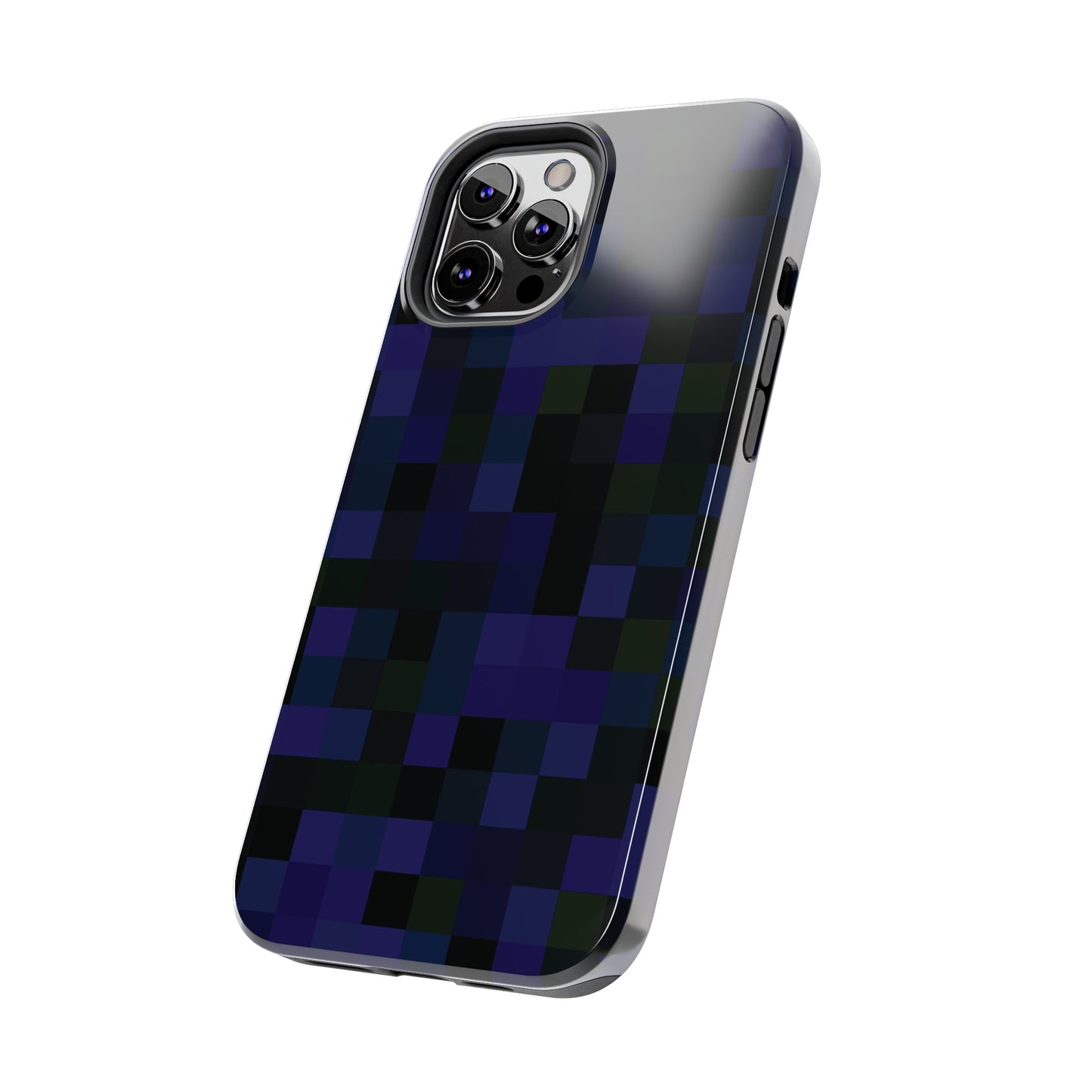 Strong Apple iPhone Case Ft. Dark Blue Pixels