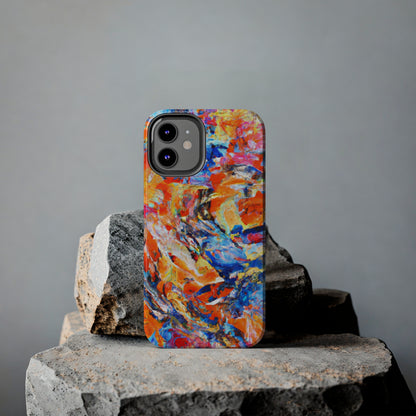 Tough Apple iPhone Case Ft. Abstract Blue and Orange