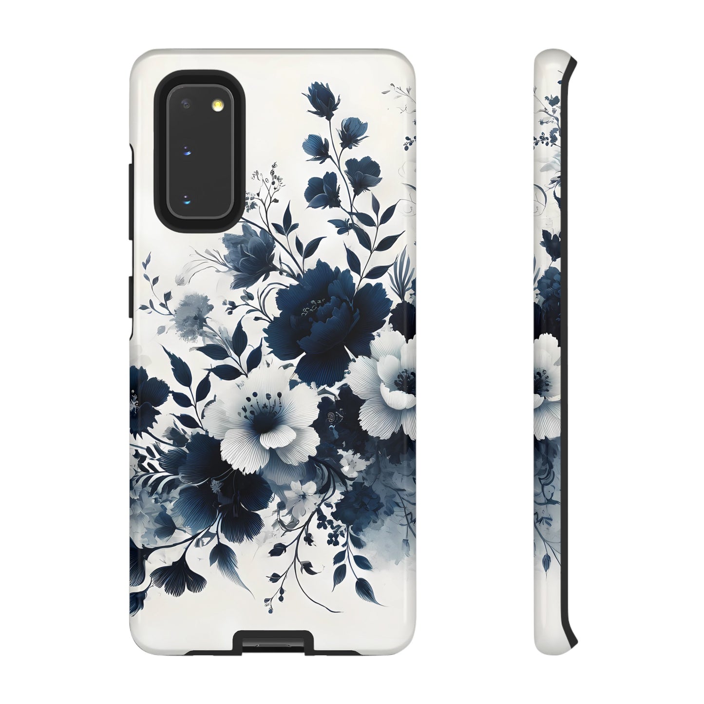 Tough Phone Case Ft. Navy Blue Flowers