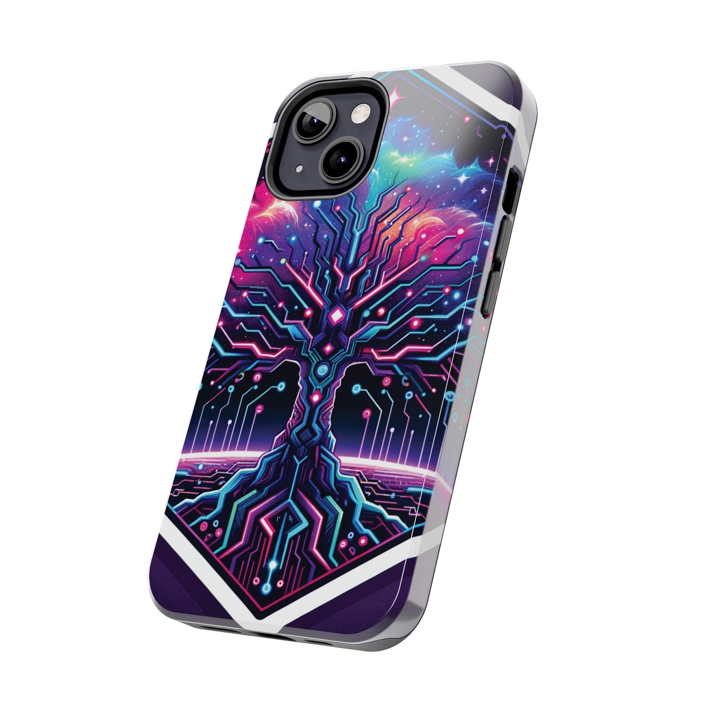 ToughDrop Apple iPhone Case Ft. Cyberpunk Nebula Tree