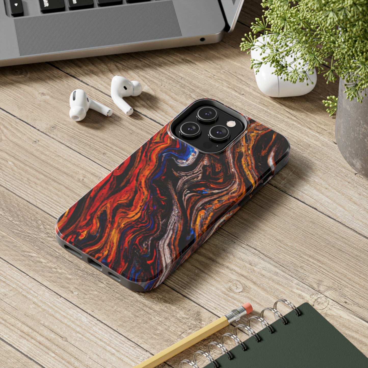 Tough Apple iPhone Case Ft. Abstract Petrified Wood