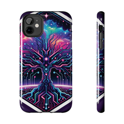 ToughDrop Apple iPhone Case Ft. Cyberpunk Nebula Tree