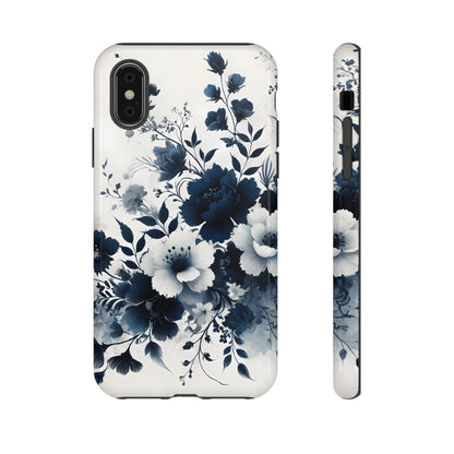 Tough Phone Case Ft. Navy Blue Flowers