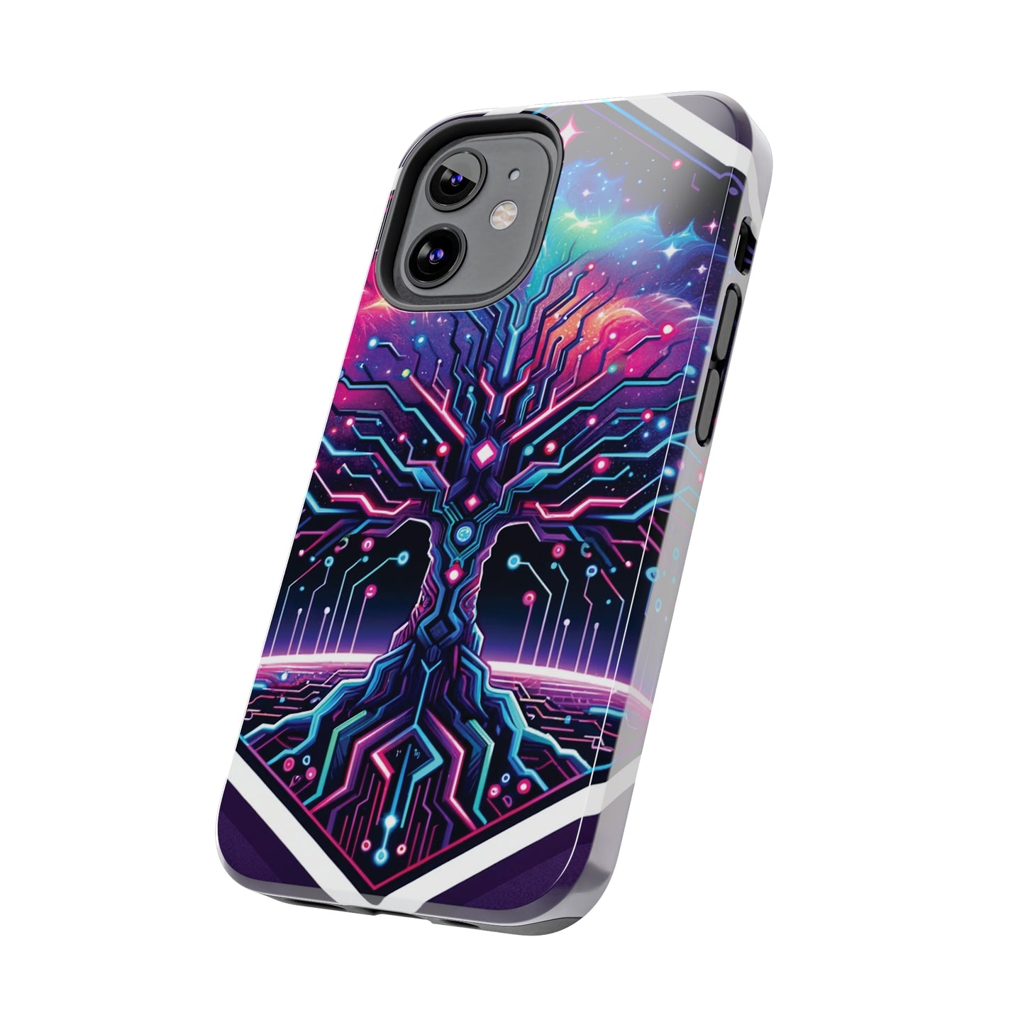 ToughDrop Apple iPhone Case Ft. Cyberpunk Nebula Tree