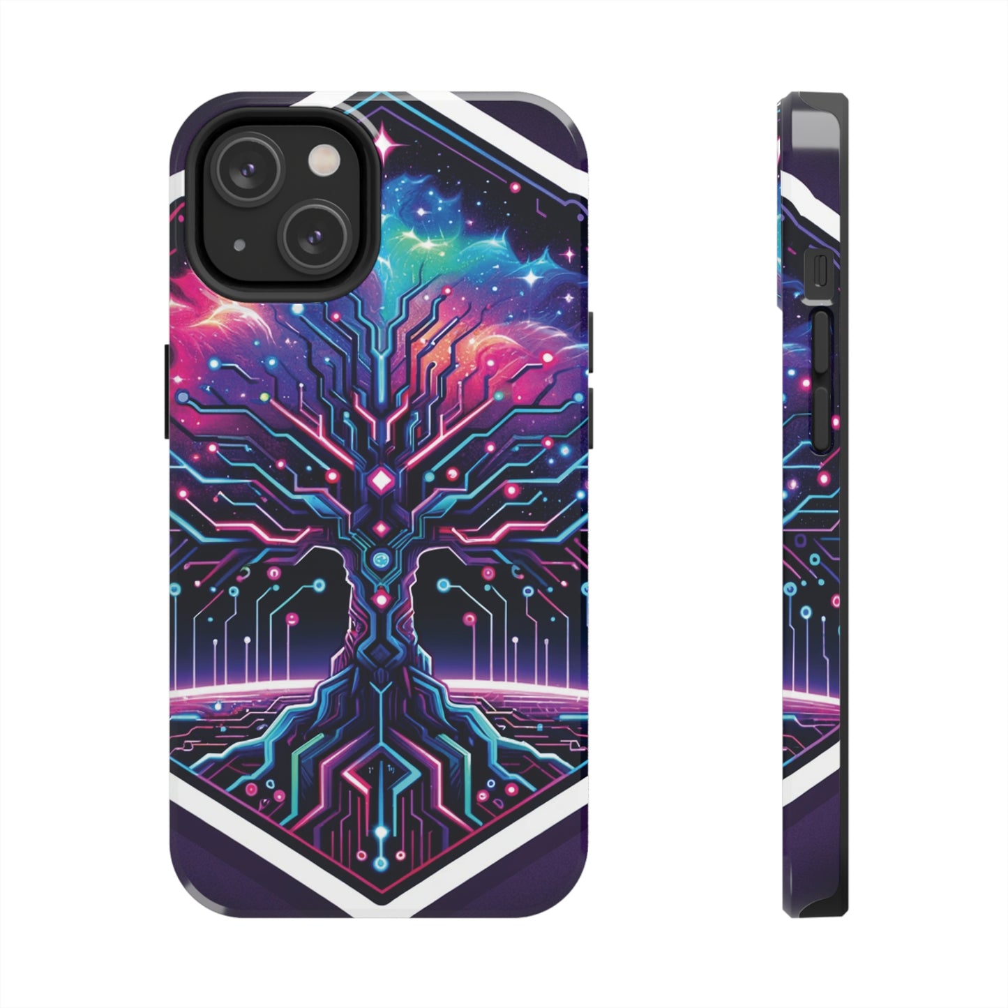 ToughDrop Apple iPhone Case Ft. Cyberpunk Nebula Tree