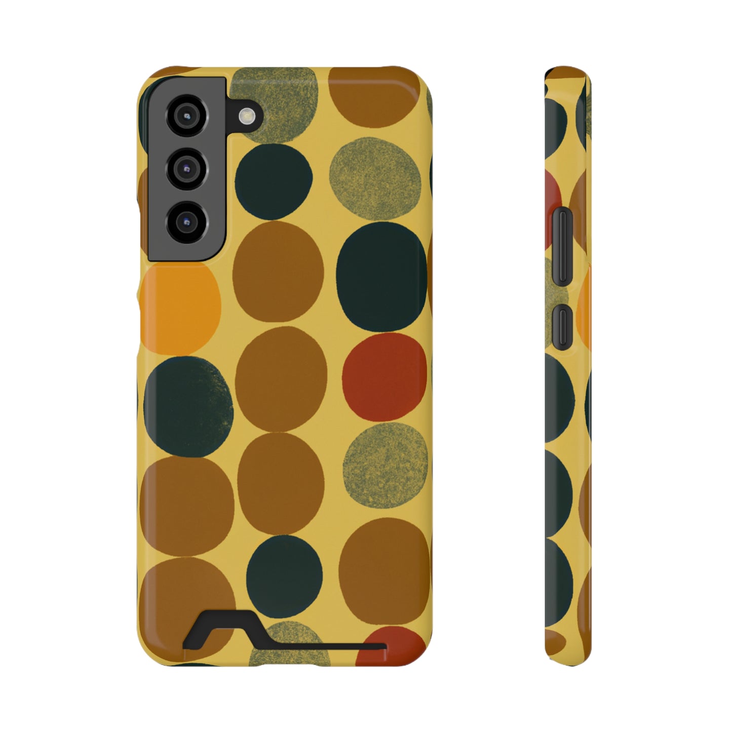 iPhone 13 and Samsung S21, S22 Cases with Card Holder Ft. Autumn Circles