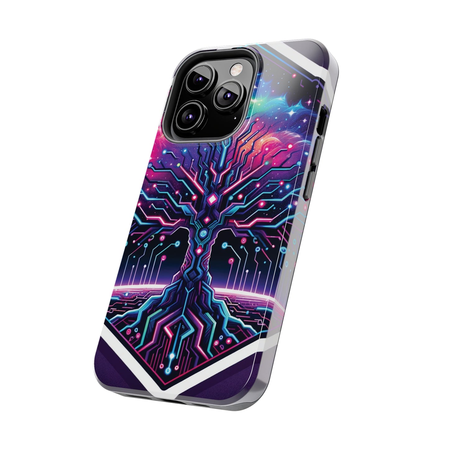 ToughDrop Apple iPhone Case Ft. Cyberpunk Nebula Tree