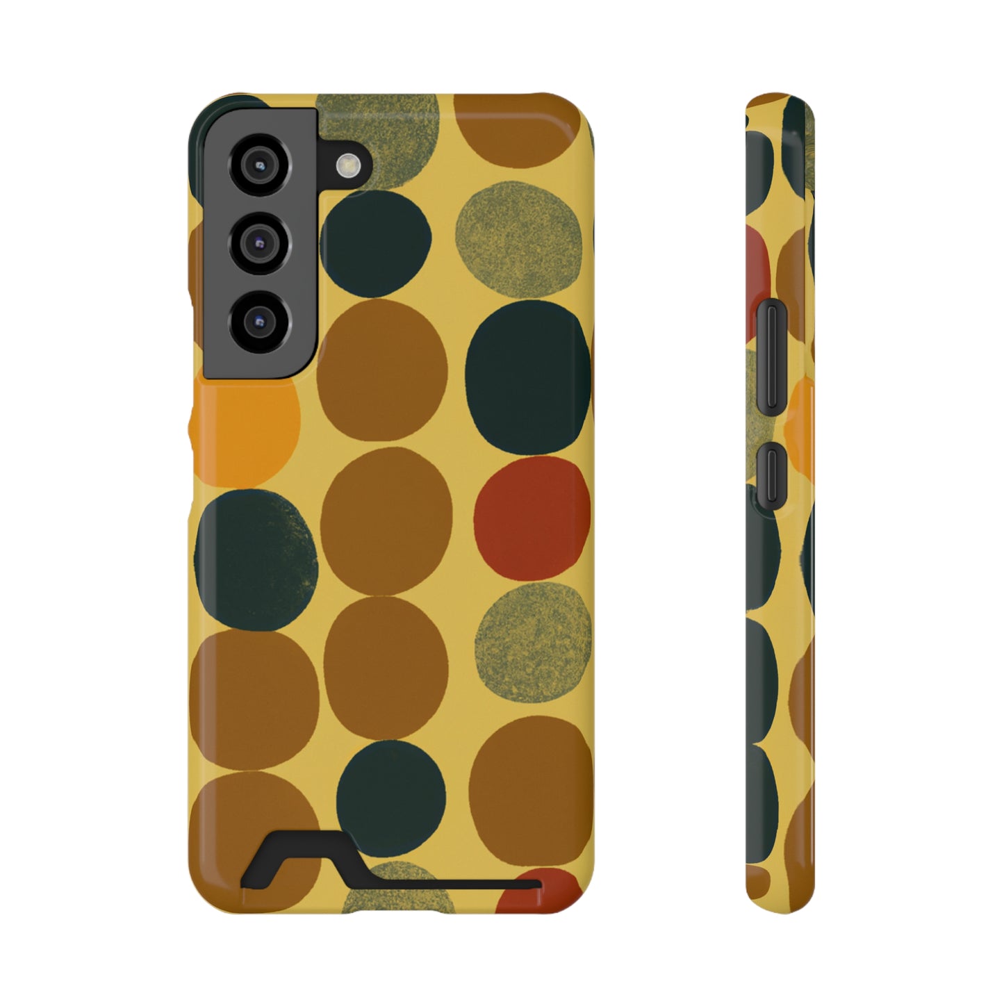 iPhone 13 and Samsung S21, S22 Cases with Card Holder Ft. Autumn Circles