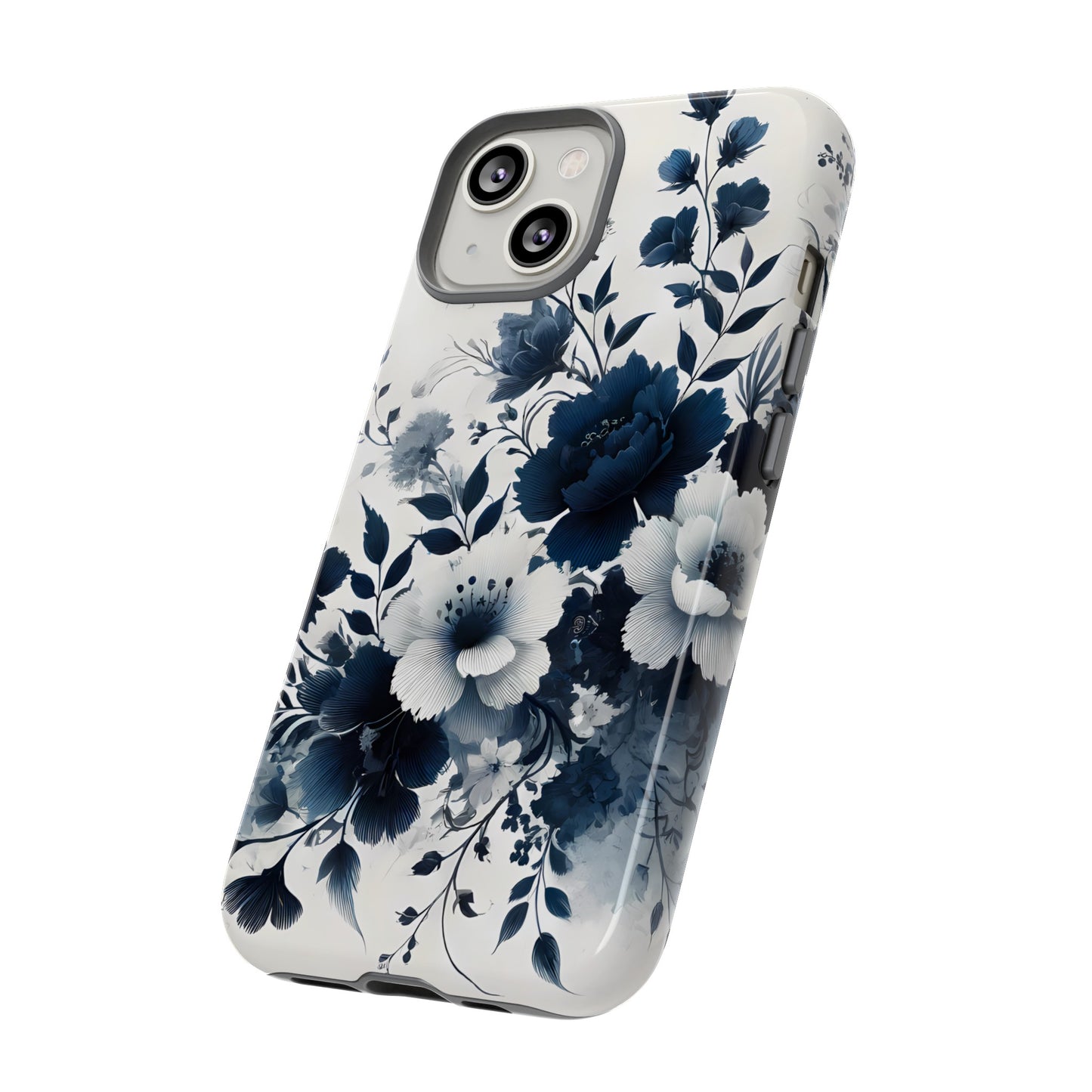 Tough Phone Case Ft. Navy Blue Flowers