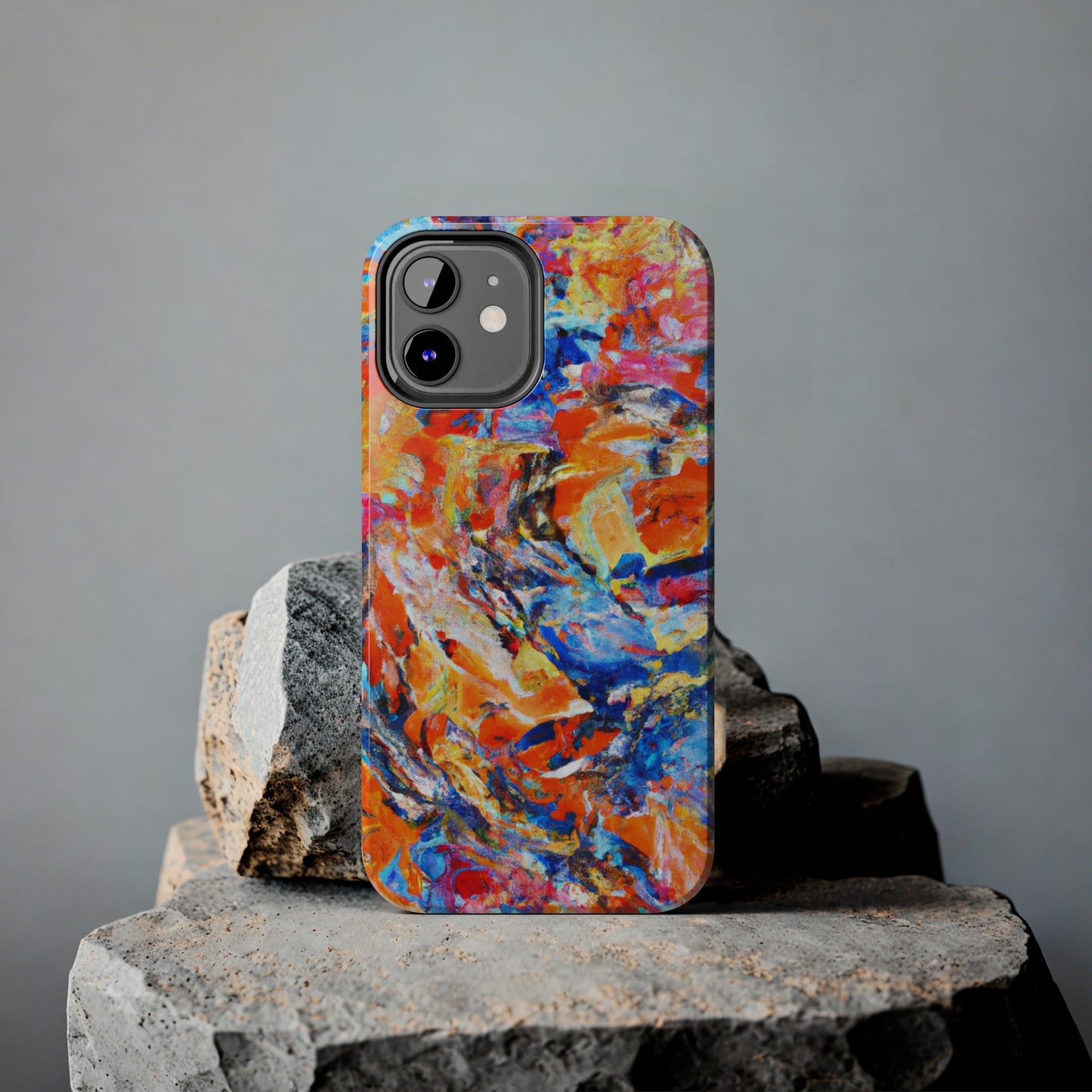 Tough Apple iPhone Case Ft. Abstract Blue and Orange