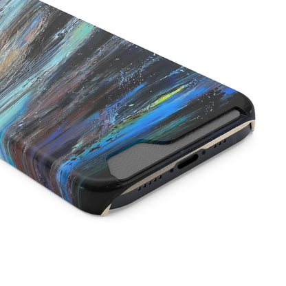 iPhone 13 and Samsung S21, S22 Cases with Card Holder Ft. Abstract Neptune