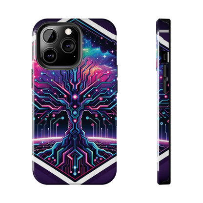 ToughDrop Apple iPhone Case Ft. Cyberpunk Nebula Tree