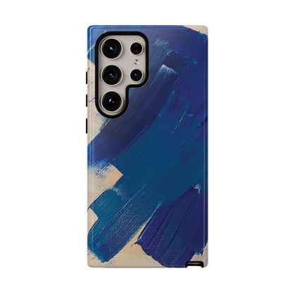 Tough Phone Case Ft. Blue and White Acrylic Large Strokes