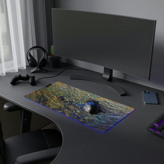 LED Gaming Mouse Pad Ft. Metallic Acrylic Painting