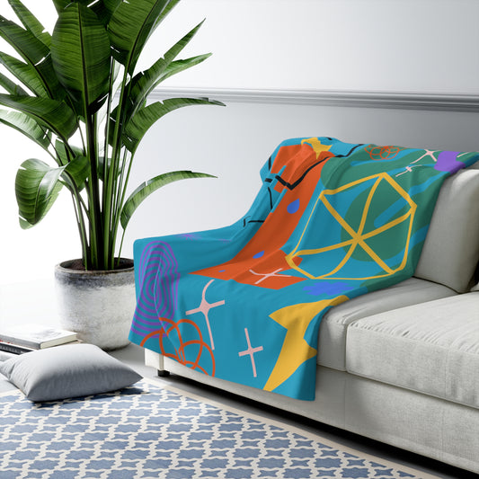 "Life is Shapes" Sherpa Fleece Blanket by @NeoSprinkles