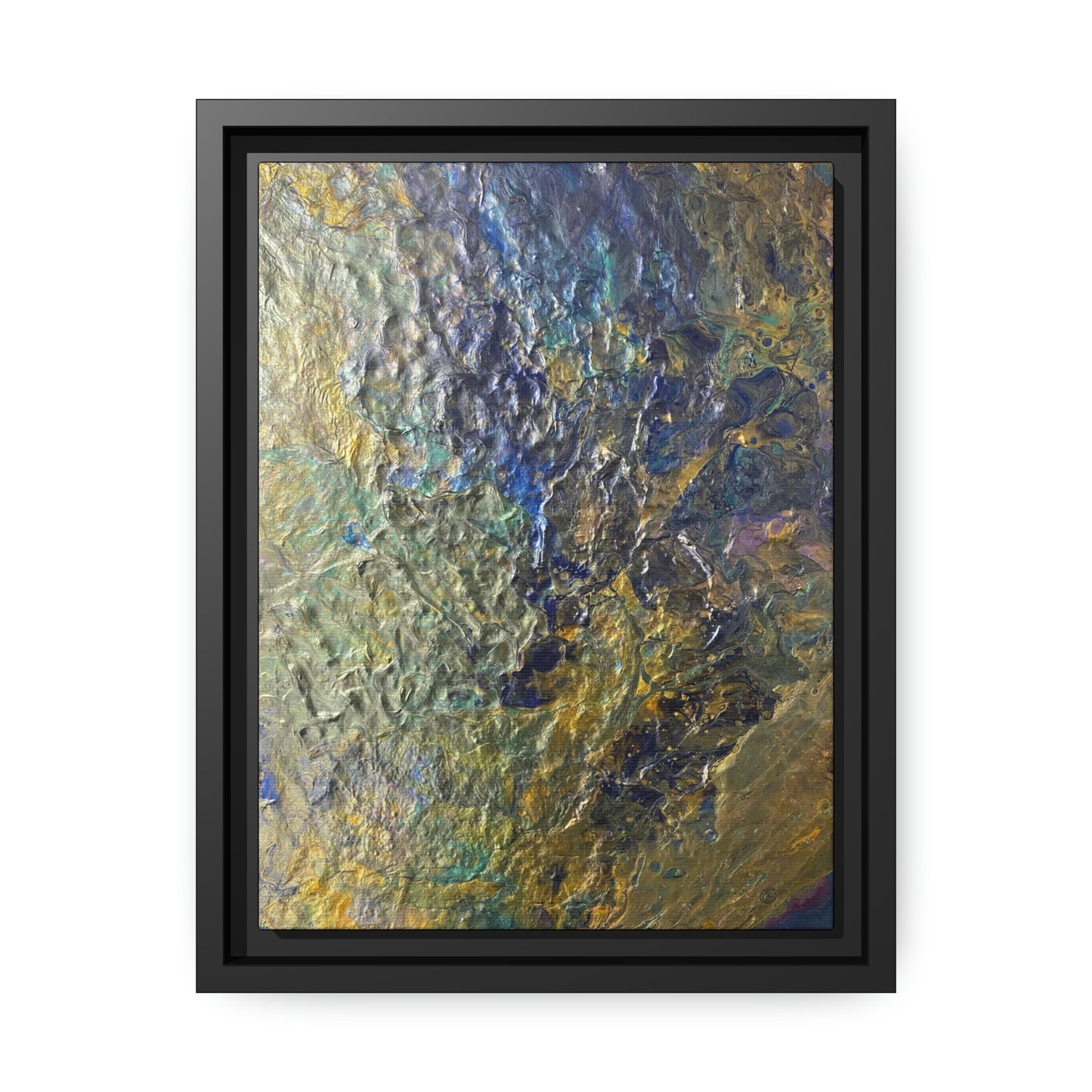 Canvas: Abstract Acrylic Gold Waterfall